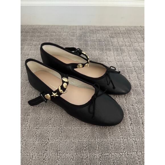 NWOB Loeffler Randall Chiara Mary Jane Flats in Black Leather SZ 8 - Picture 6 of 7